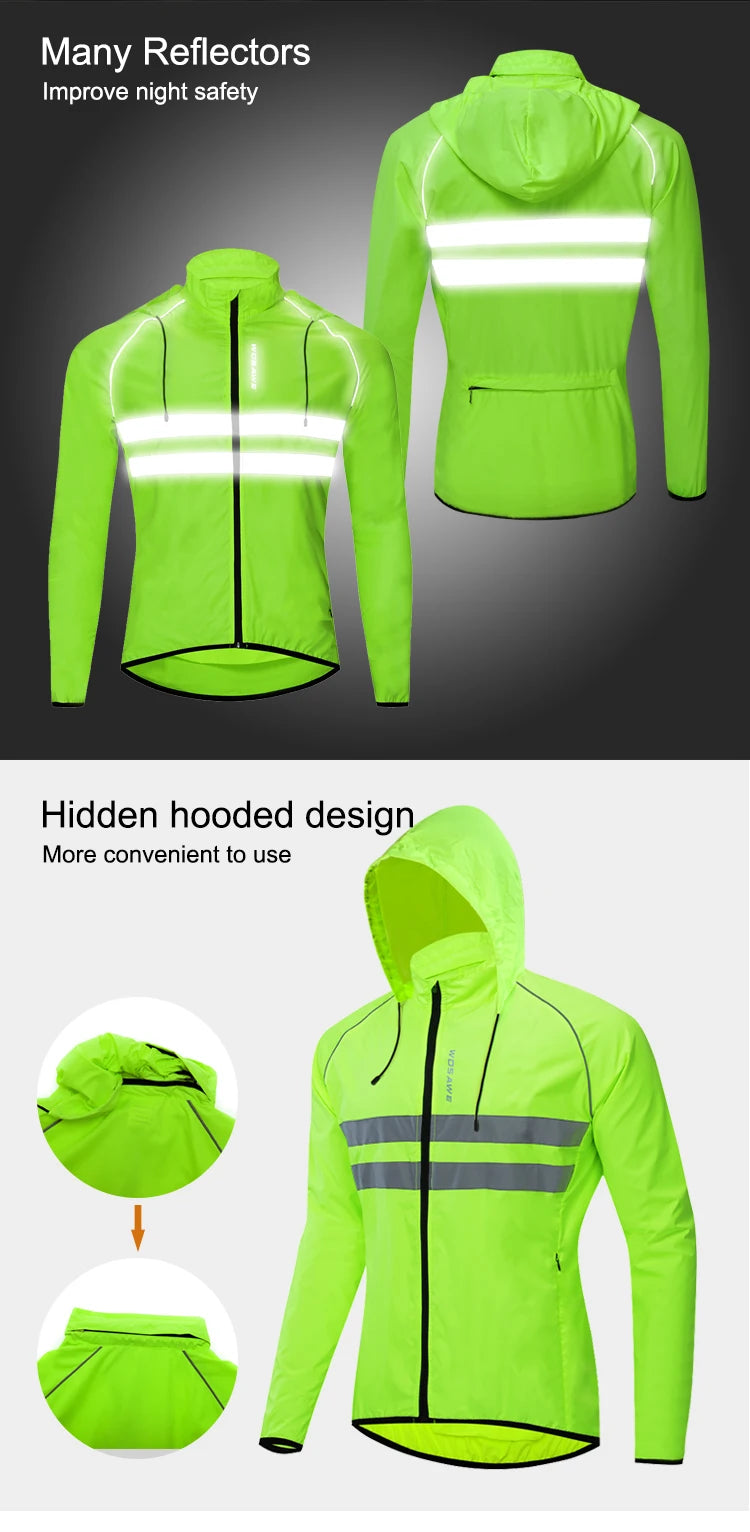 Thin waterproof reflective running jacket